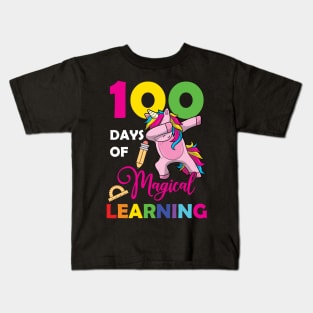 100 Days Of Magical Learning 100th Day of School Unicorn Kids T-Shirt